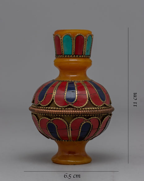Tibetan Resin Flower Vase |  Perfect for Spiritual and Decorative Use