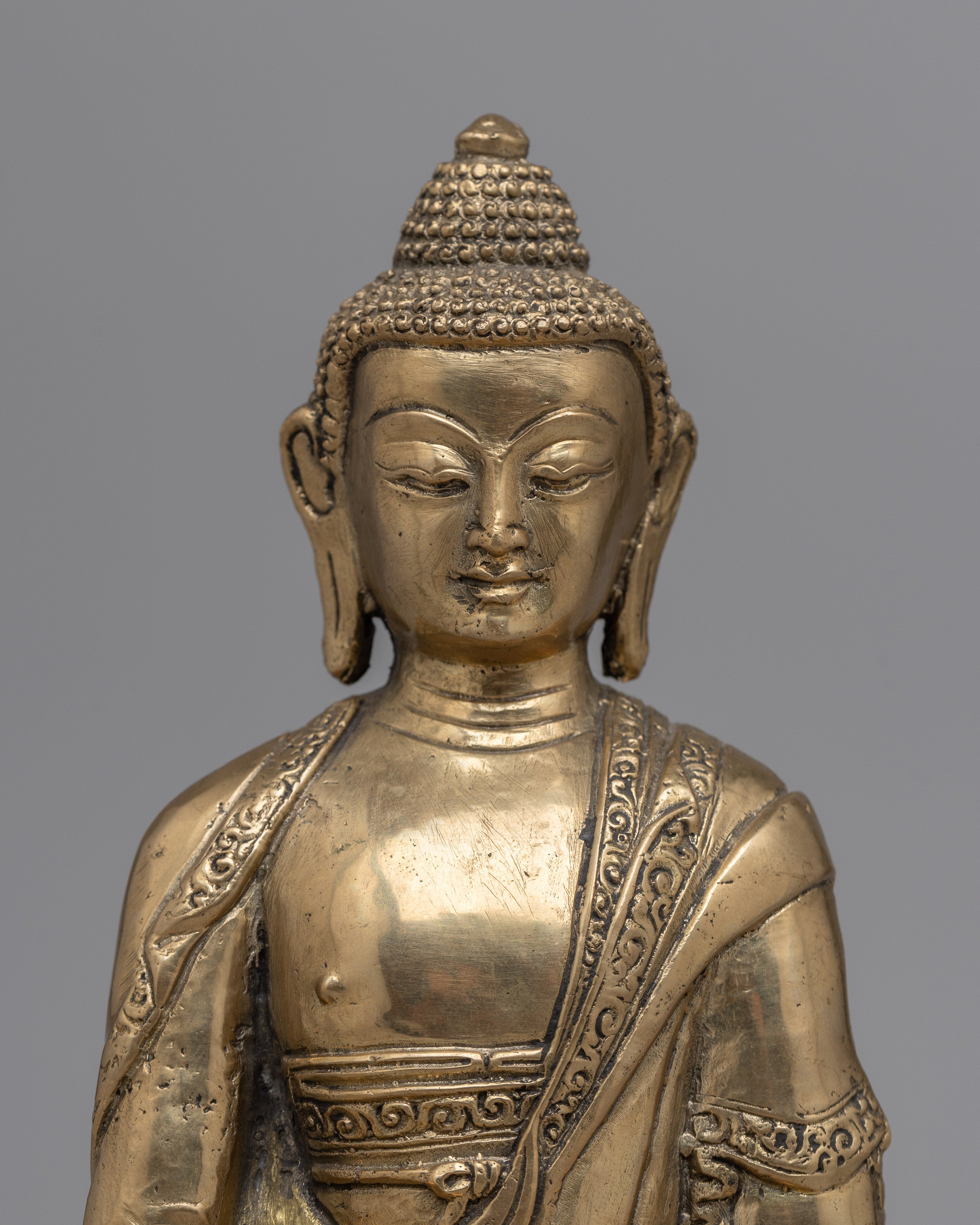 Shakyamuni  Brass Buddha Statue | Handmade Piece of Inner Peace and Tranquility