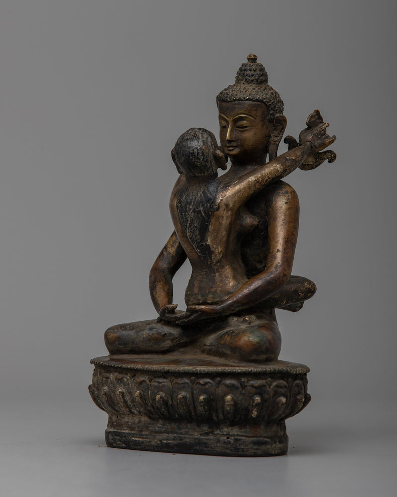 Samantabhadra With Consort Brass Statue | Symbolizing Spiritual Harmony