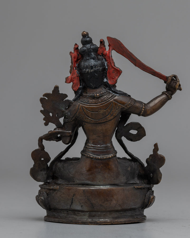 Manjushri Copper Statue | Sacred Figurine of Buddhist Learning