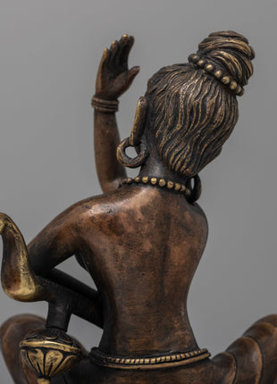 Brass Saraswati Statue | Revered Hindu Goddess of Music and Literature