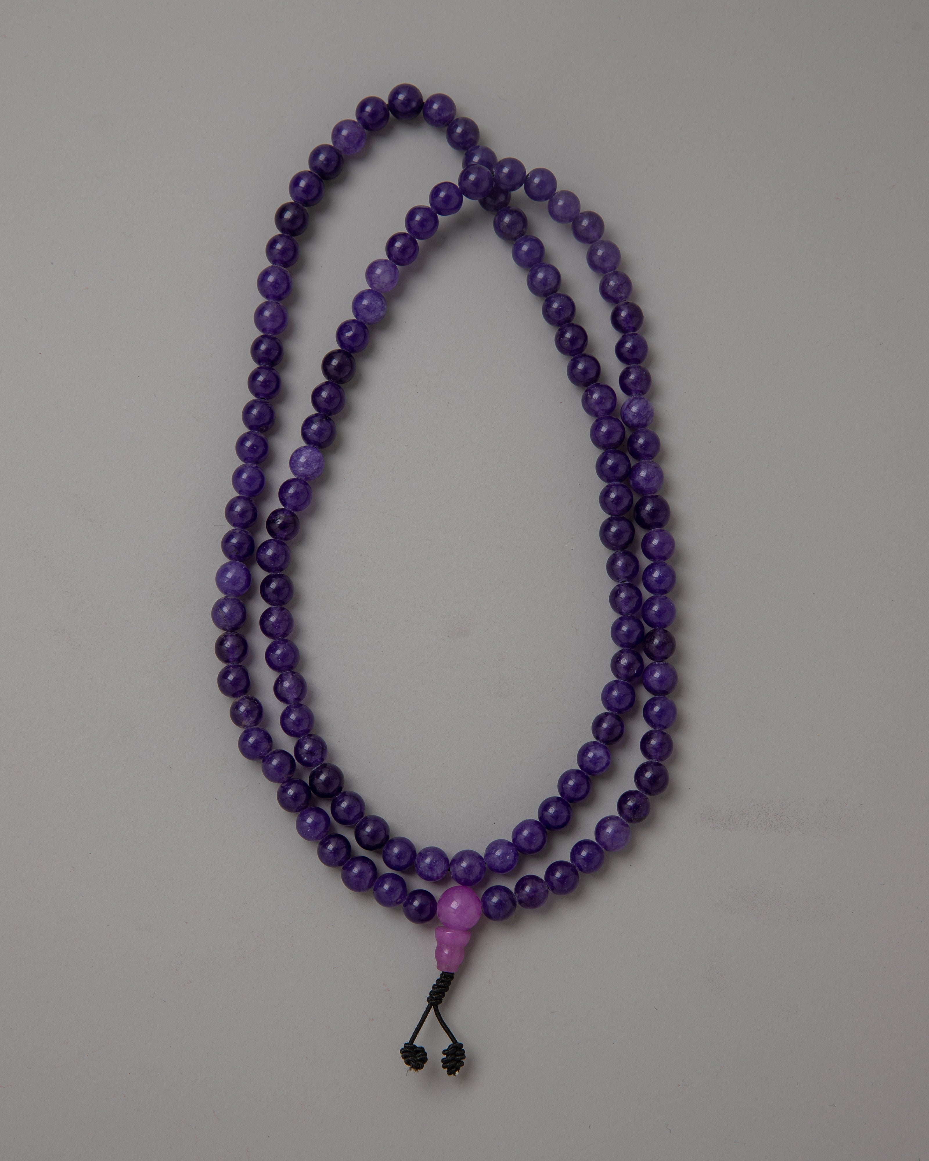 Purple Jade Mala Beads | Healing Energy Prayer Beads