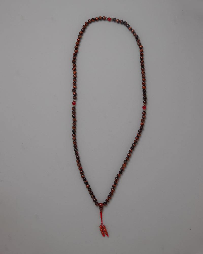 Red Tiger Eye Beads Mala