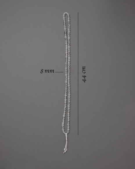 Crystal Beads White Mala | Handcrafted Spiritual Jewelry for Healing and Purity
