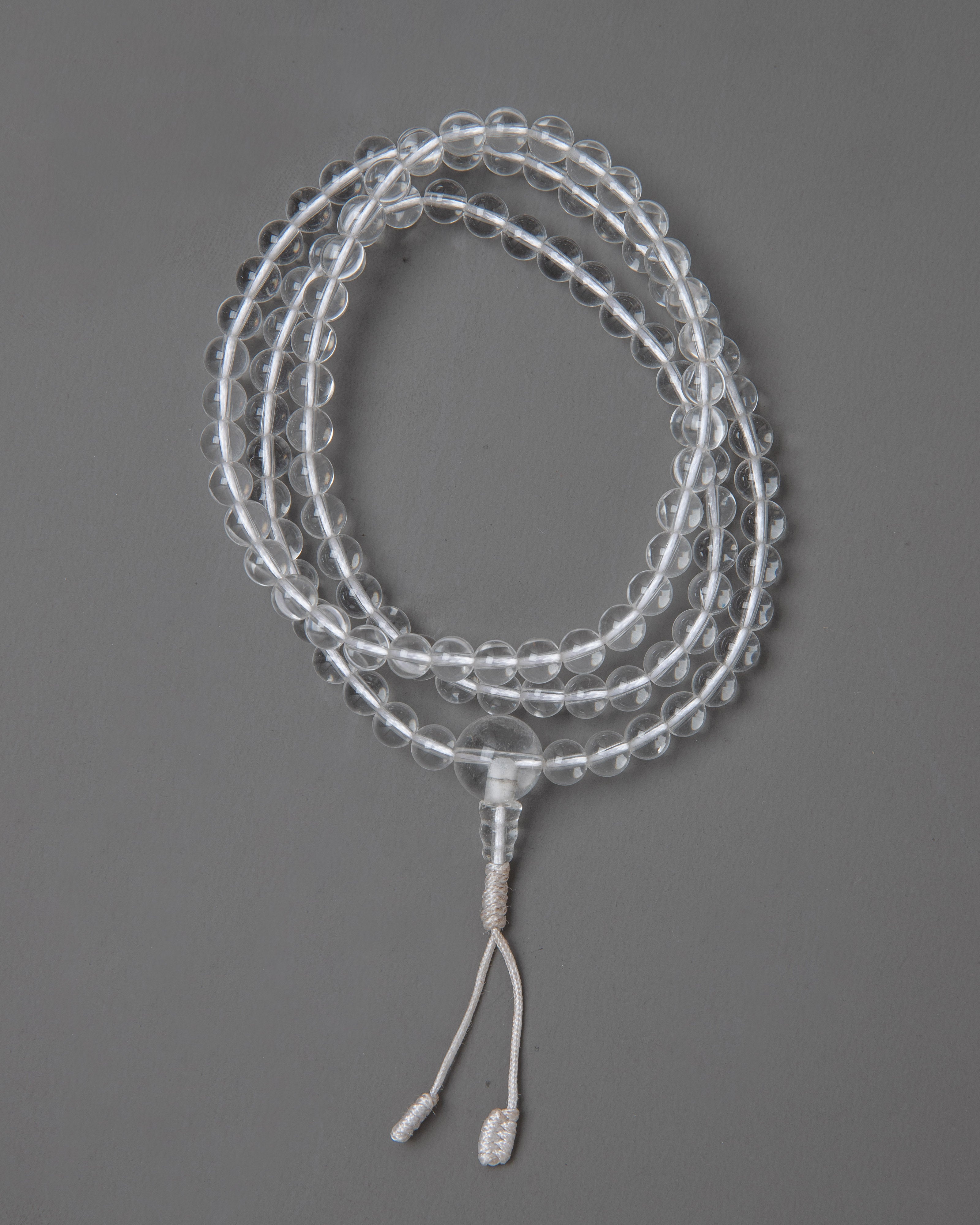 8mm Crystal Sphatik Mala Beads | Meditation and Prayer Beads
