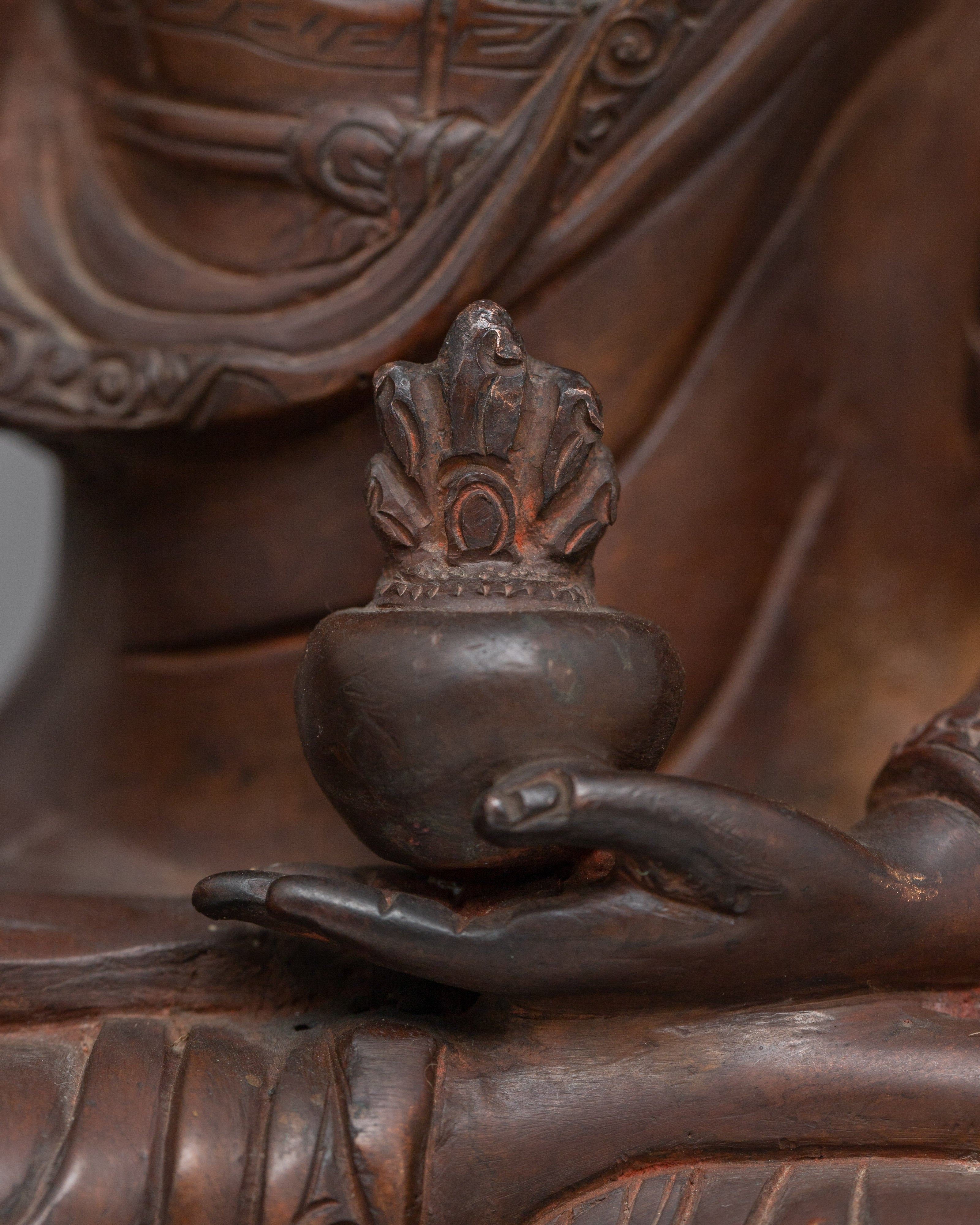 Tibetan Shakyamuni Buddha Oxidized Copper Statue | Traditional Meditation Figure