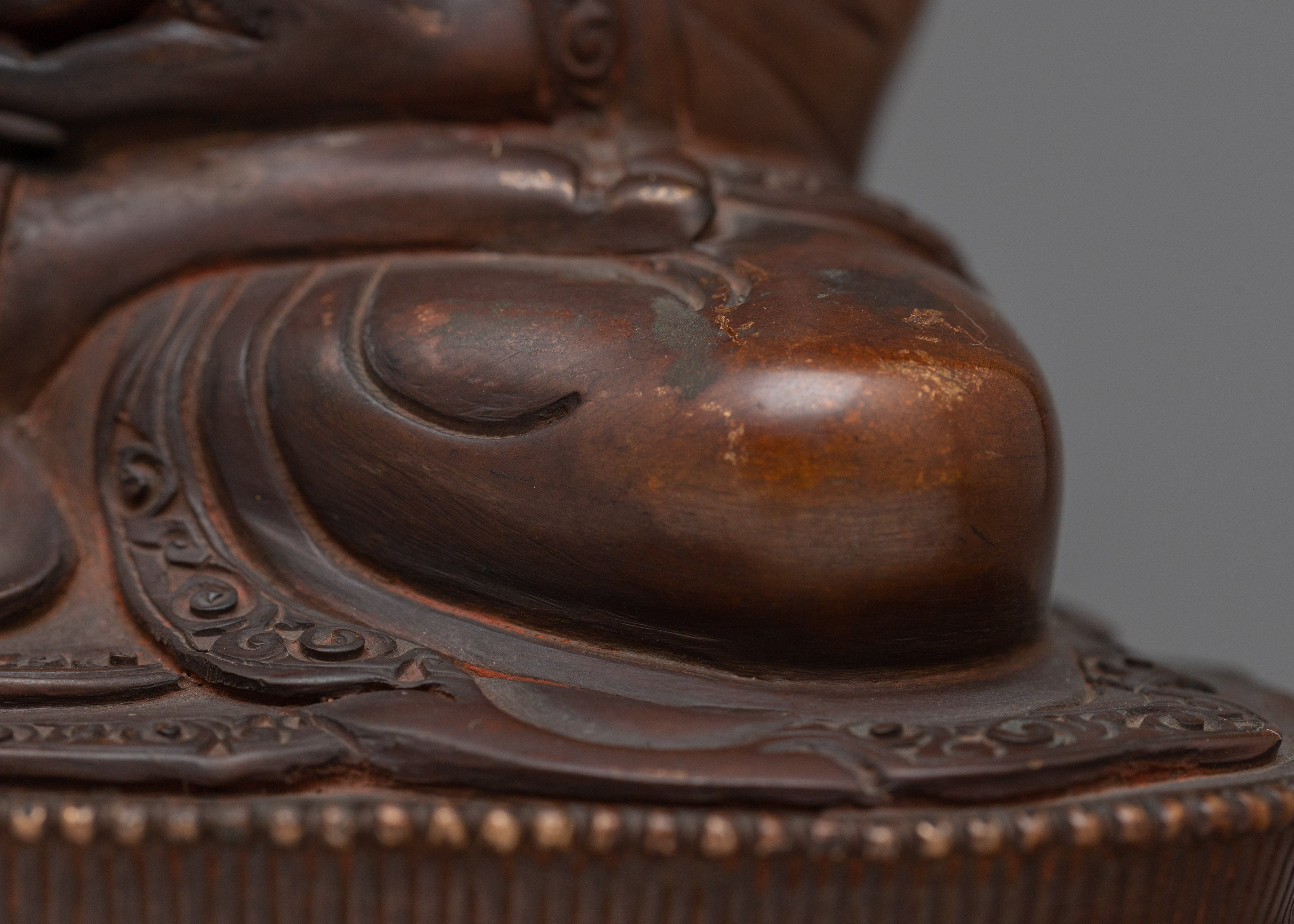 Tibetan Shakyamuni Buddha Oxidized Copper Statue | Traditional Meditation Figure
