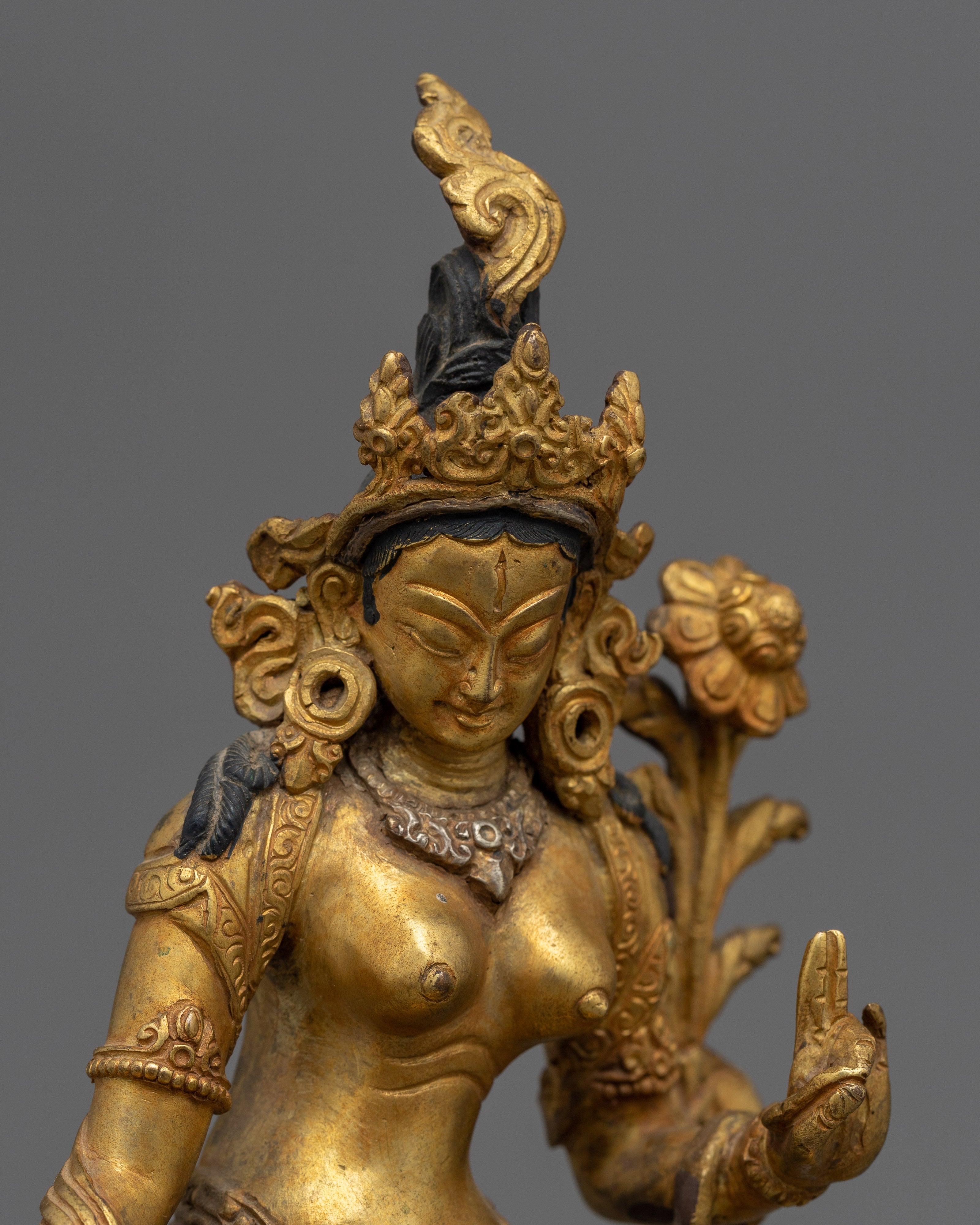 Standing White Tara Statue | Handcrafted Tibetan Deity