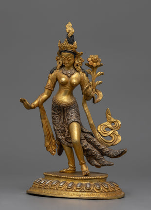 Standing White Tara Statue | Handcrafted Tibetan Deity