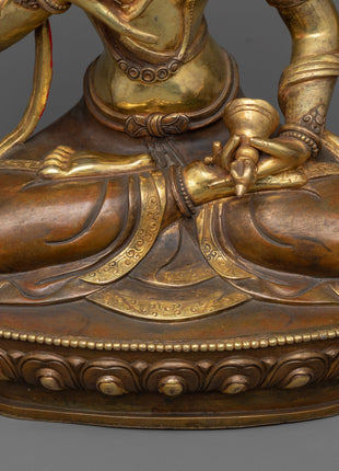 24K Gold-Plated Vajrasattva Meditation Statue | Tibetan Buddhism Spiritual Art"