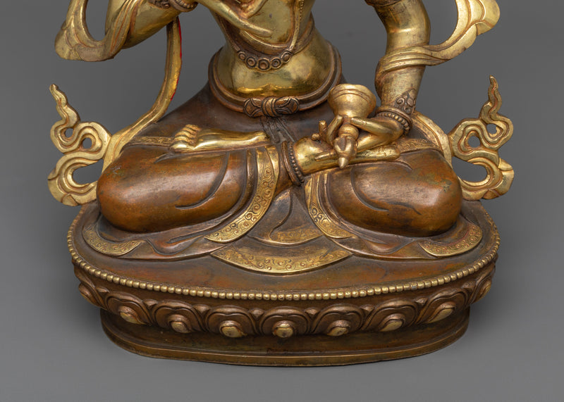 24K Gold-Plated Vajrasattva Meditation Statue | Tibetan Buddhism Spiritual Art"