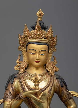 24K Gold-Plated Vajrasattva Meditation Statue | Tibetan Buddhism Spiritual Art"