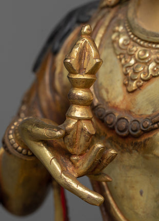 24K Gold-Plated Vajrasattva Meditation Statue | Tibetan Buddhism Spiritual Art"