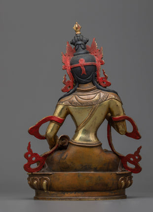 24K Gold-Plated Vajrasattva Meditation Statue | Tibetan Buddhism Spiritual Art"