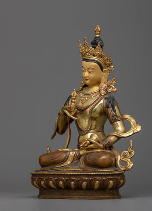 24K Gold-Plated Vajrasattva Meditation Statue | Tibetan Buddhism Spiritual Art"