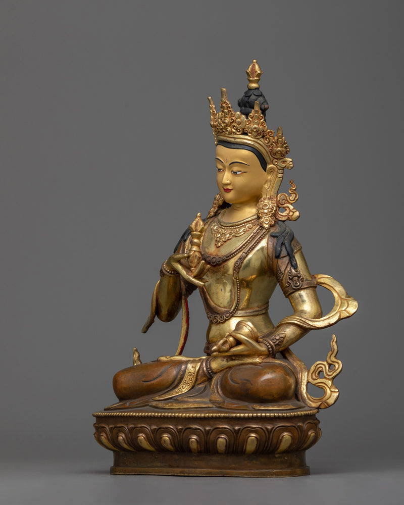 24K Gold-Plated Vajrasattva Meditation Statue | Tibetan Buddhism Spiritual Art"