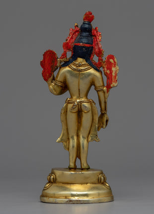 Goddess Standing Green Tara Statue | Handcrafted Statue in Graceful Standing Pose