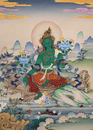 Green Tara Guru Giclee Print For Tara Practice