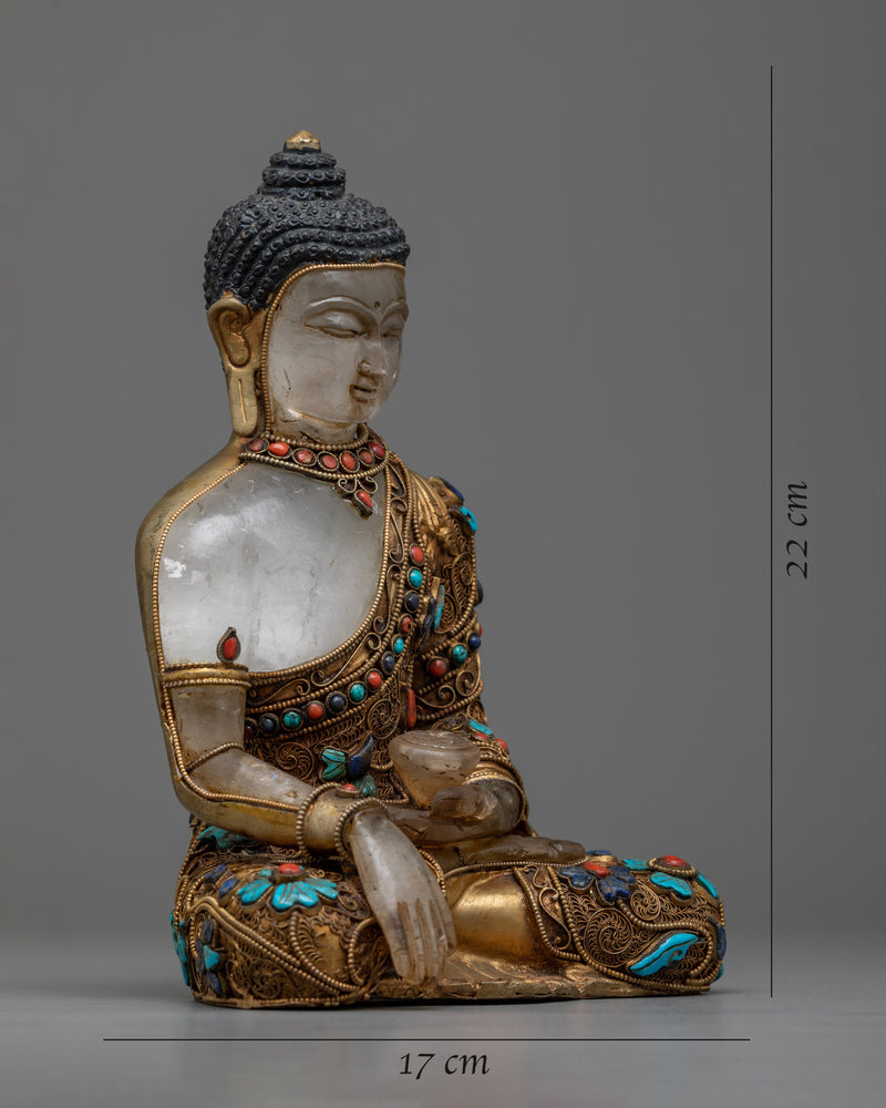 Crystal Buddha Shakyamuni Buddha Statue