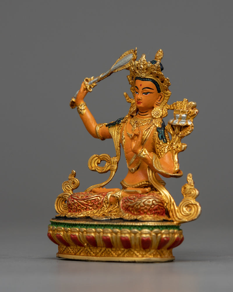 Tiny Manjushri Sculpture | Small Buddhist Sculpture