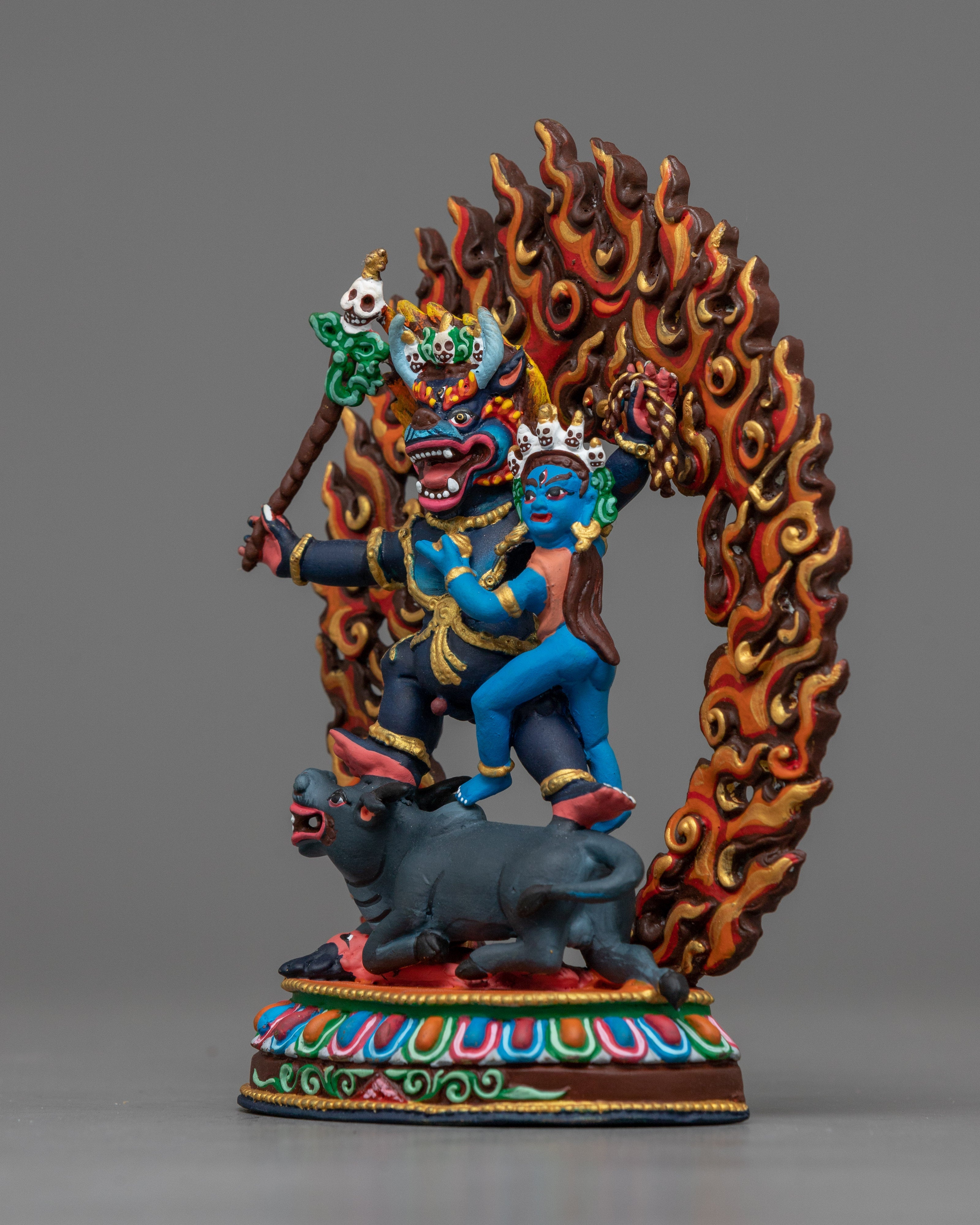 Miniature Yamantaka Statue | Colorful Mini Sculpture