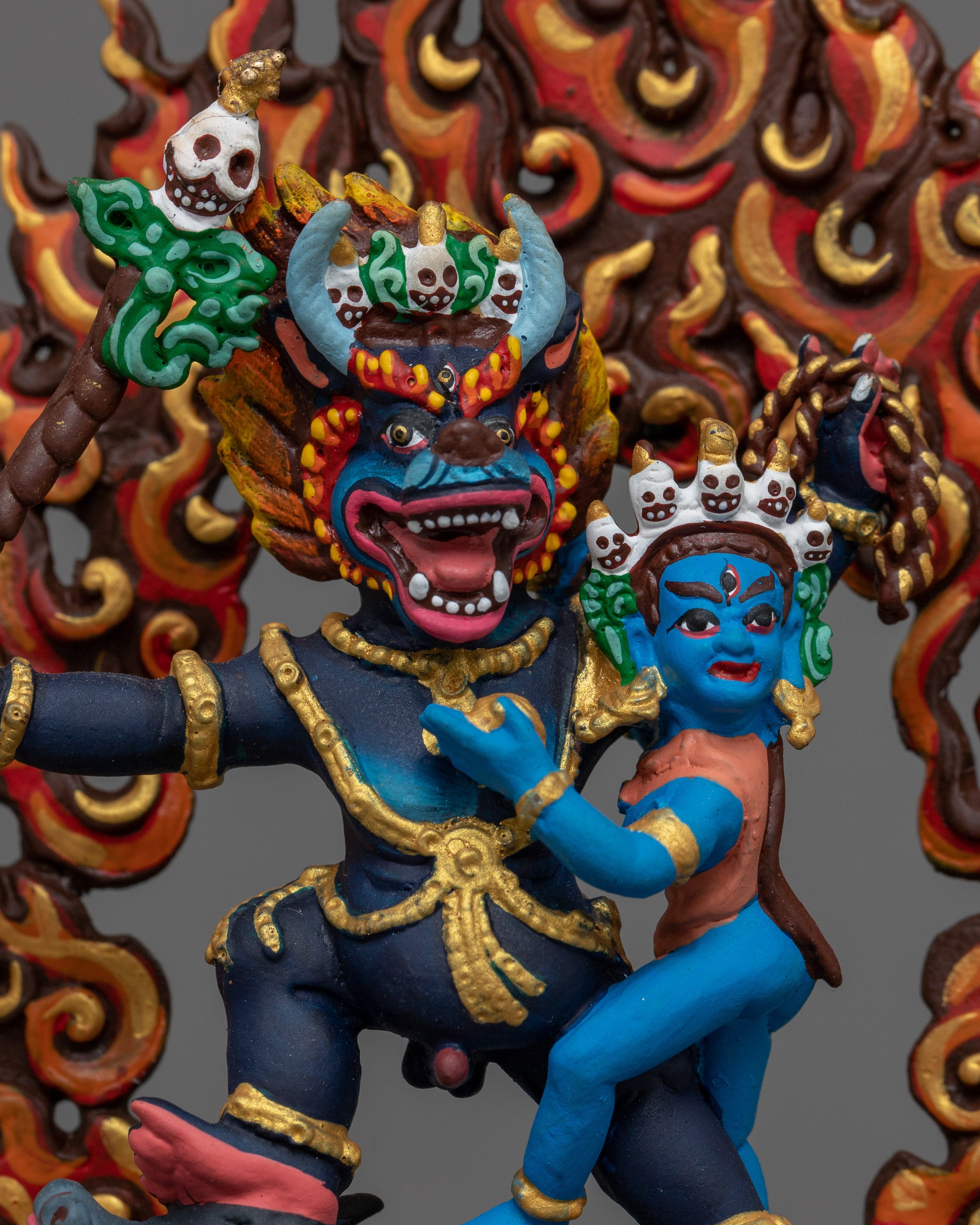 Miniature Yamantaka Statue | Colorful Mini Sculpture