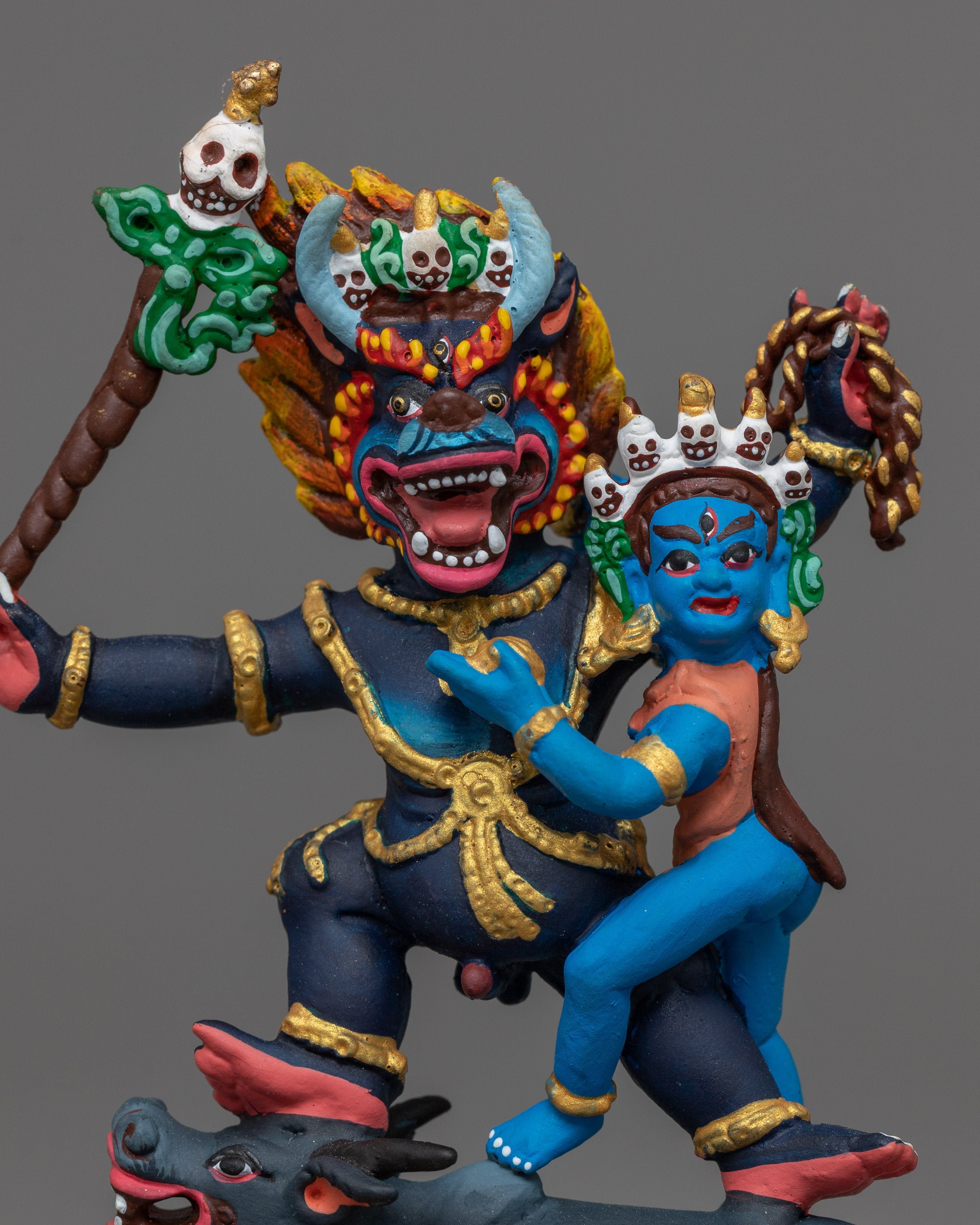 Miniature Yamantaka Statue | Colorful Mini Sculpture