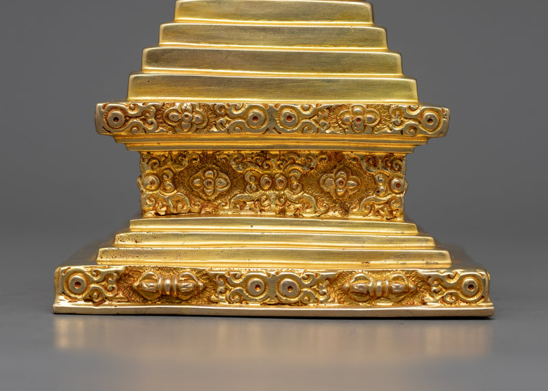 Traditional Golden Buddhist Stupa | Infusing Spaces with Spiritual Essence