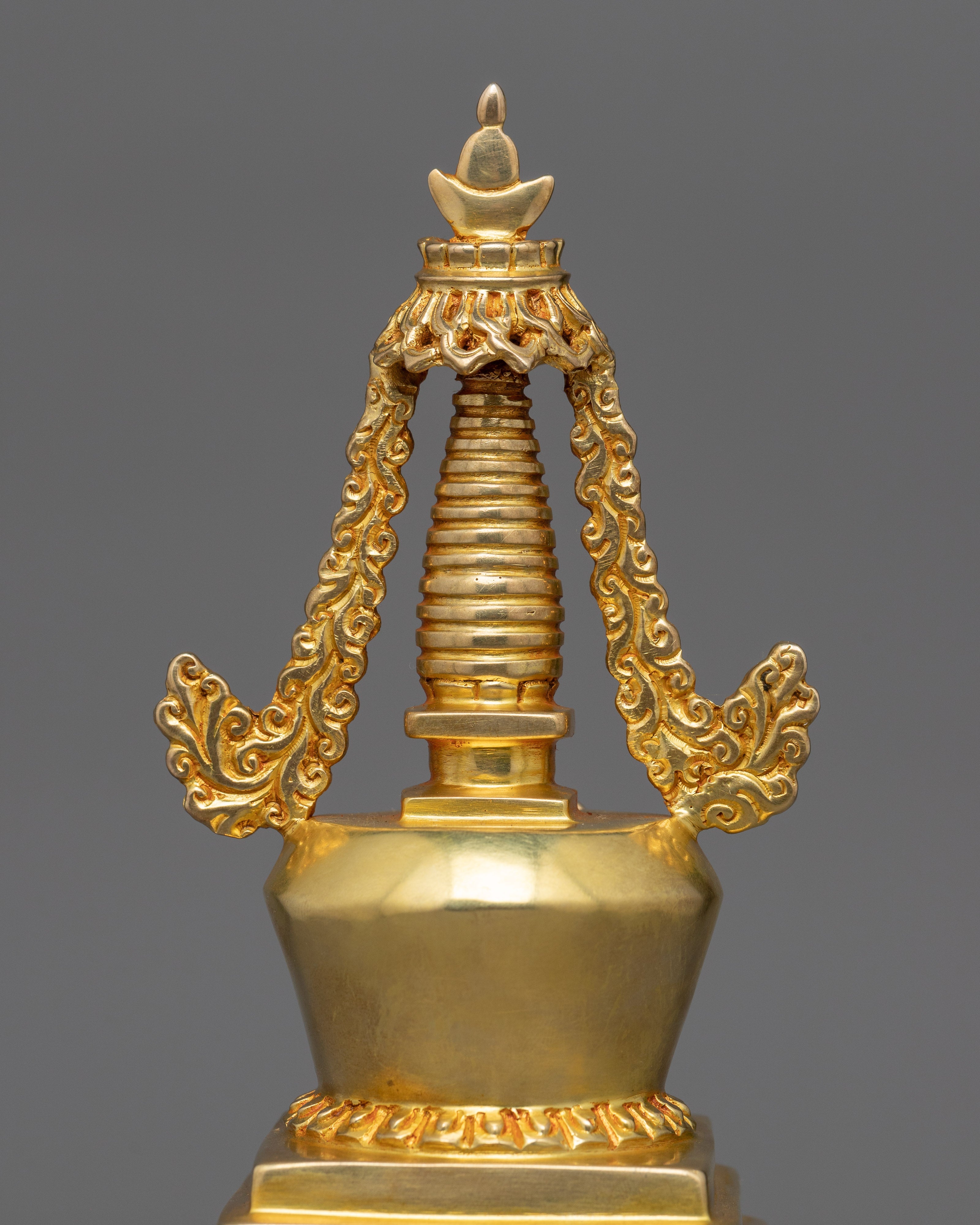 Traditional Golden Buddhist Stupa | Infusing Spaces with Spiritual Essence