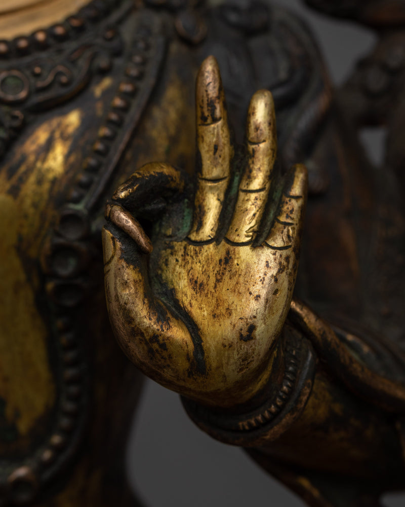 Antique Manjushri Statue | Time-Honored Symbol of Wisdom and Insigh