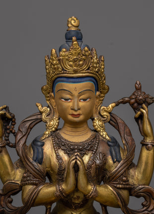 Antique Chenresig Statue | Preserving Ancient Teachings of Wisdom