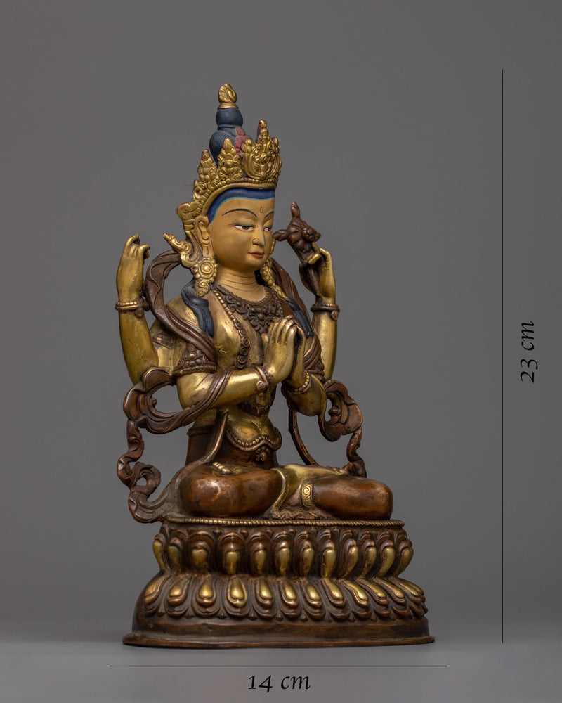 Antique Chenresig Statue | Preserving Ancient Teachings of Wisdom
