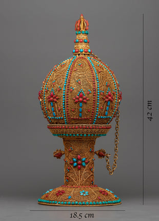Deity Copper Chakrasamvara Lotus Mandala Flower | Spiritual Home Decor for Meditation Space