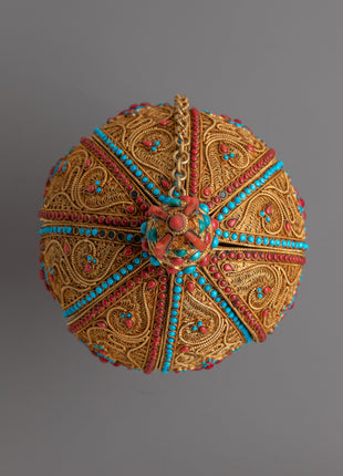 Deity Copper Chakrasamvara Lotus Mandala Flower | Spiritual Home Decor for Meditation Space