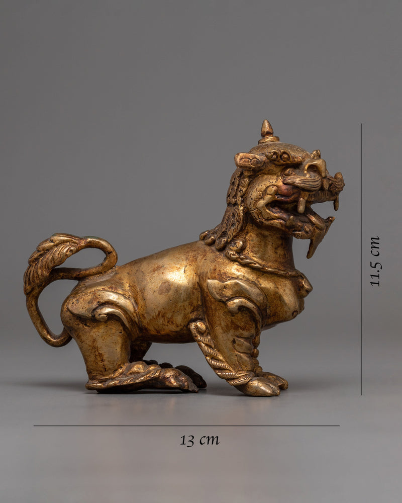 Copper Lion Set Statue | Traditional Guardians in Sculpture