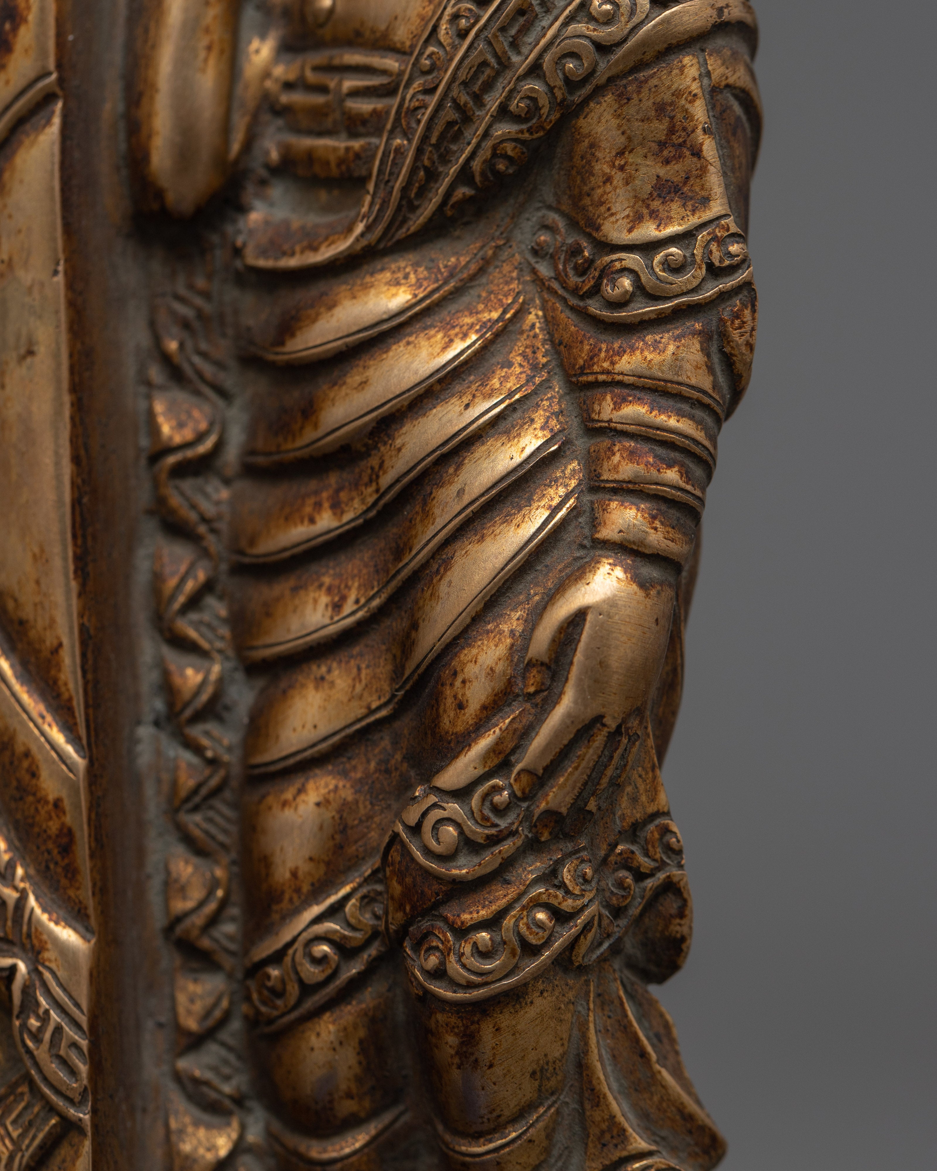 Sleeping Buddha Antique Gold Plated Statue | Symbolizing Ultimate Spiritual Release