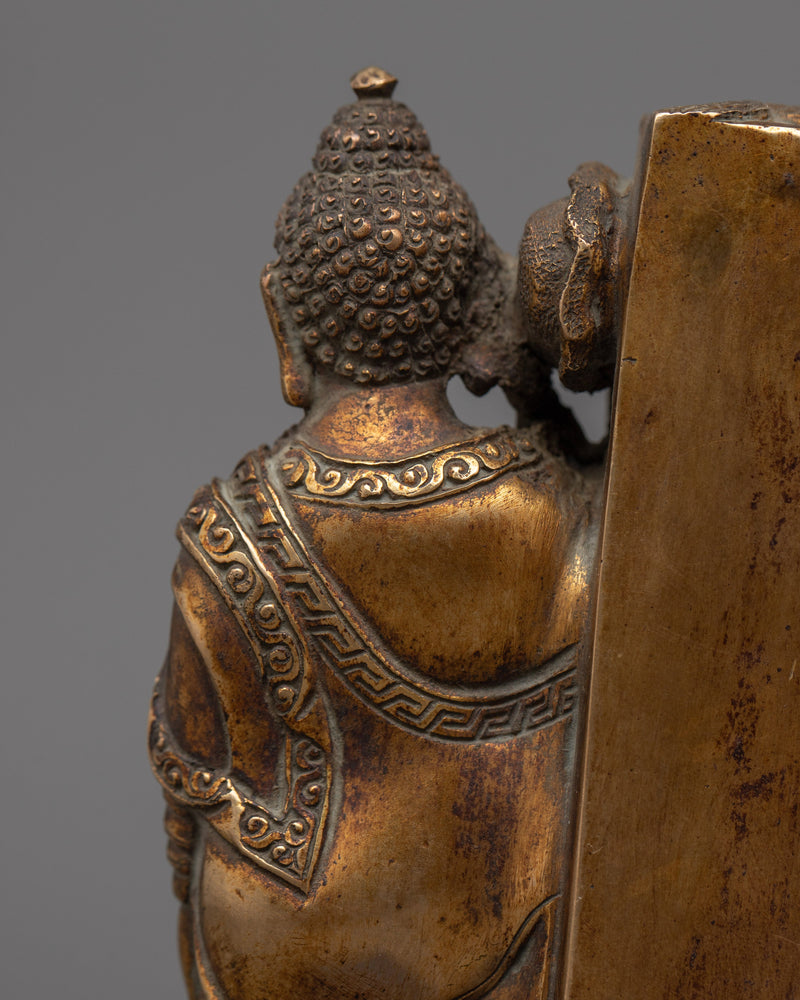 Sleeping Buddha Antique Gold Plated Statue | Symbolizing Ultimate Spiritual Release
