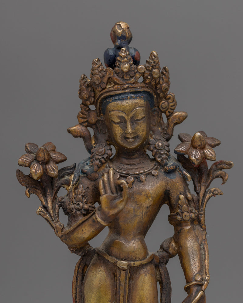 Green Tara Tibetan Statue | Spiritual Enlightenment and Protection Decor