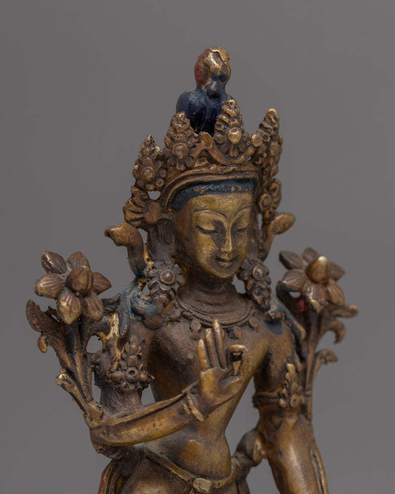 Green Tara Tibetan Statue | Spiritual Enlightenment and Protection Decor