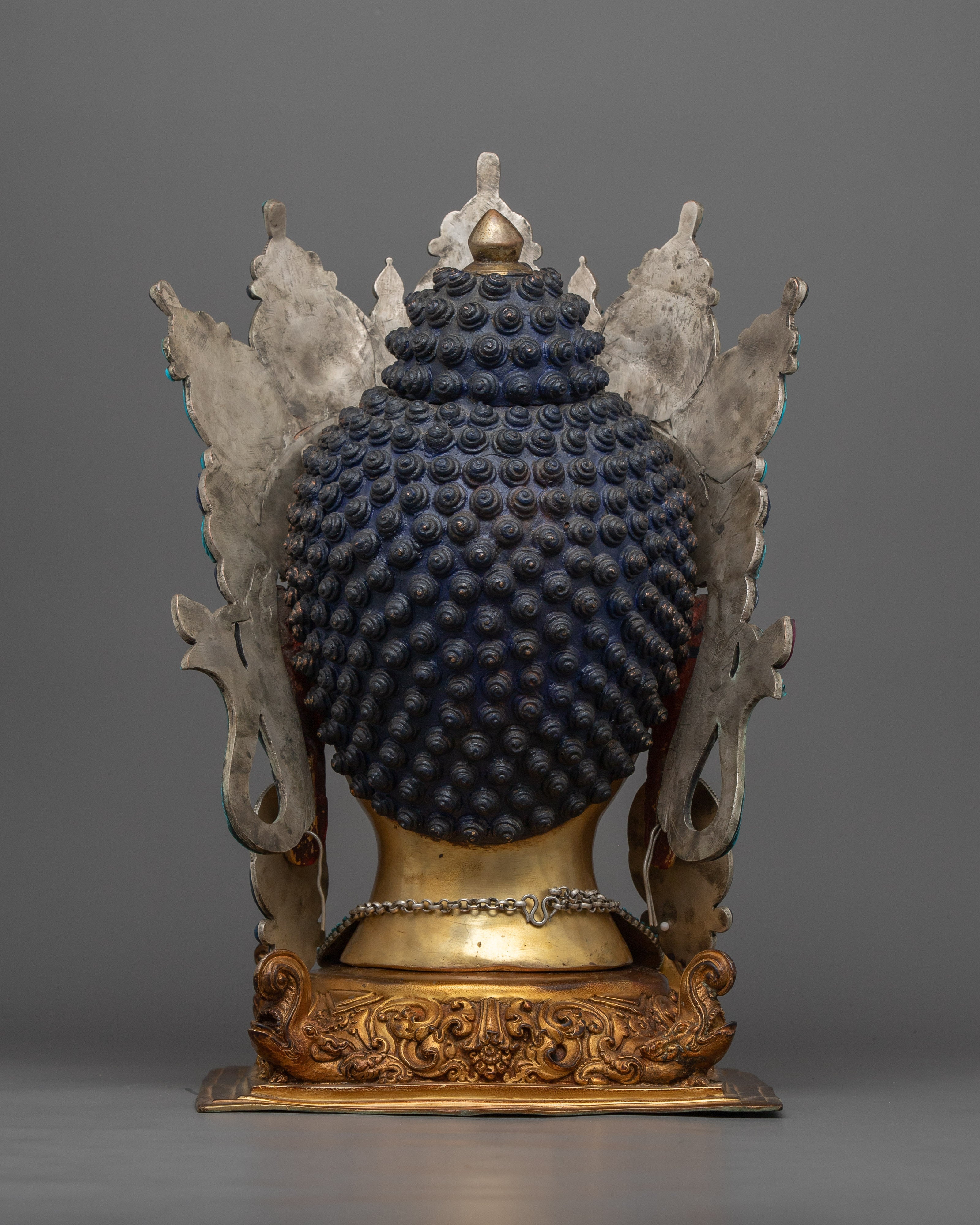 Golden Buddha Head Statue | Classic Decor for Yoga Studio or Personal Altar