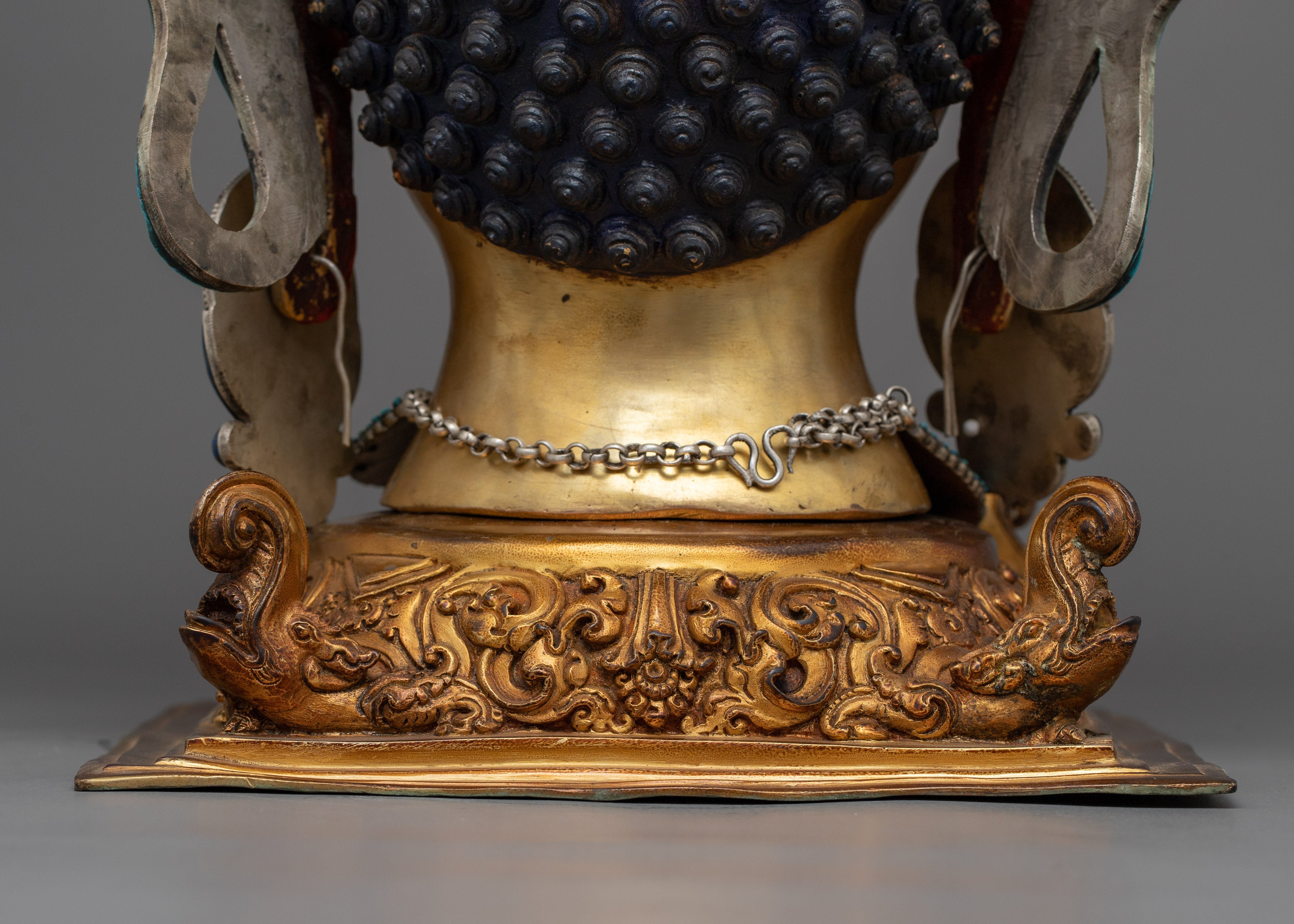 Golden Buddha Head Statue | Classic Decor for Yoga Studio or Personal Altar