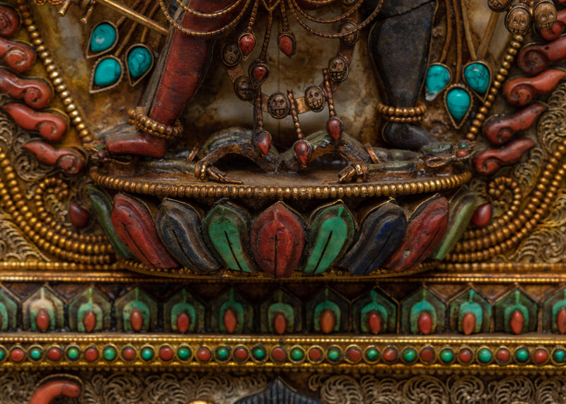 Chakrasamvara Metal Thangka | A Thangka Showing Spiritual Buddhist Knowledge