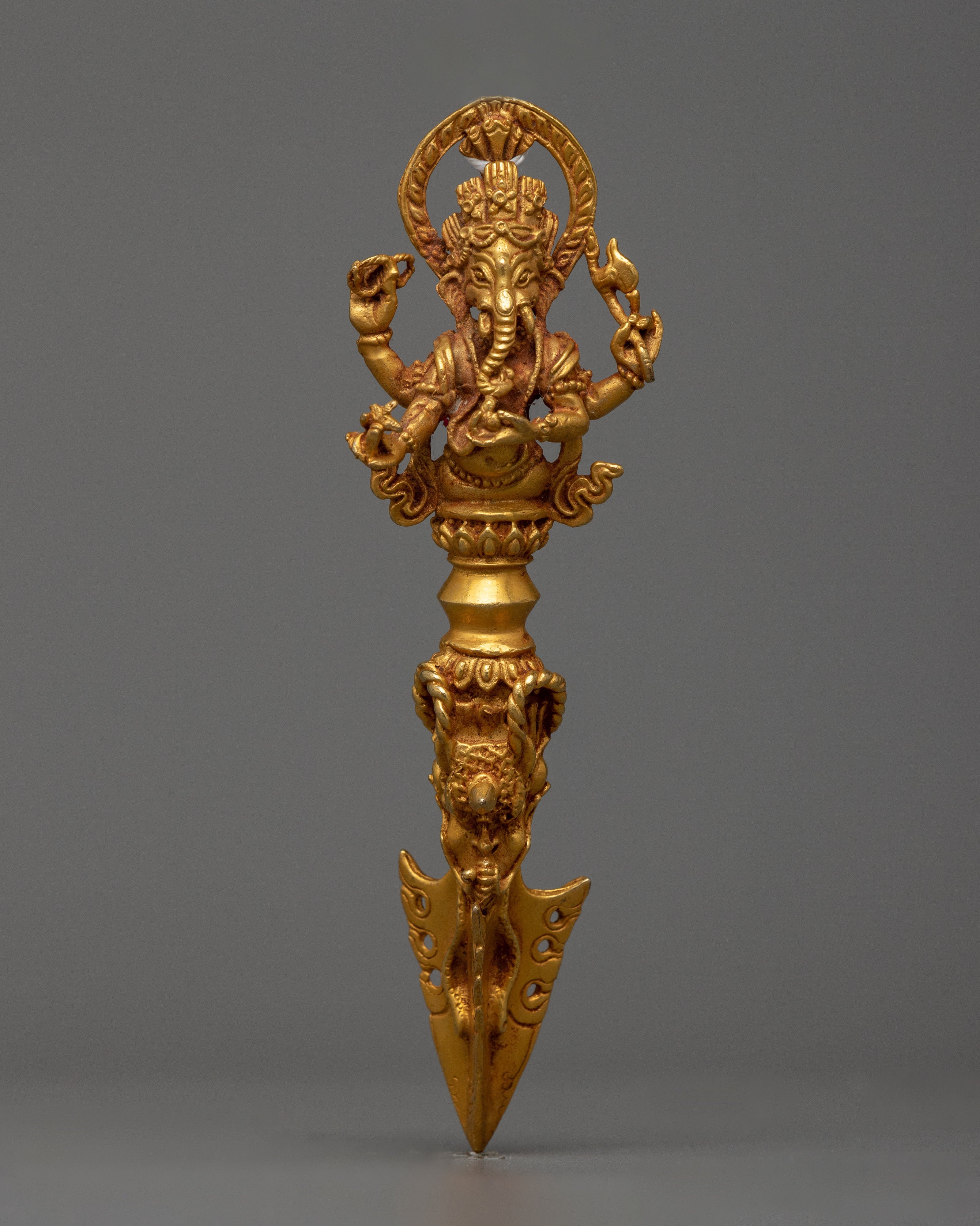 Gold Phurba Dagger |  Symbol of Spiritual Power and Ritualistic Grace