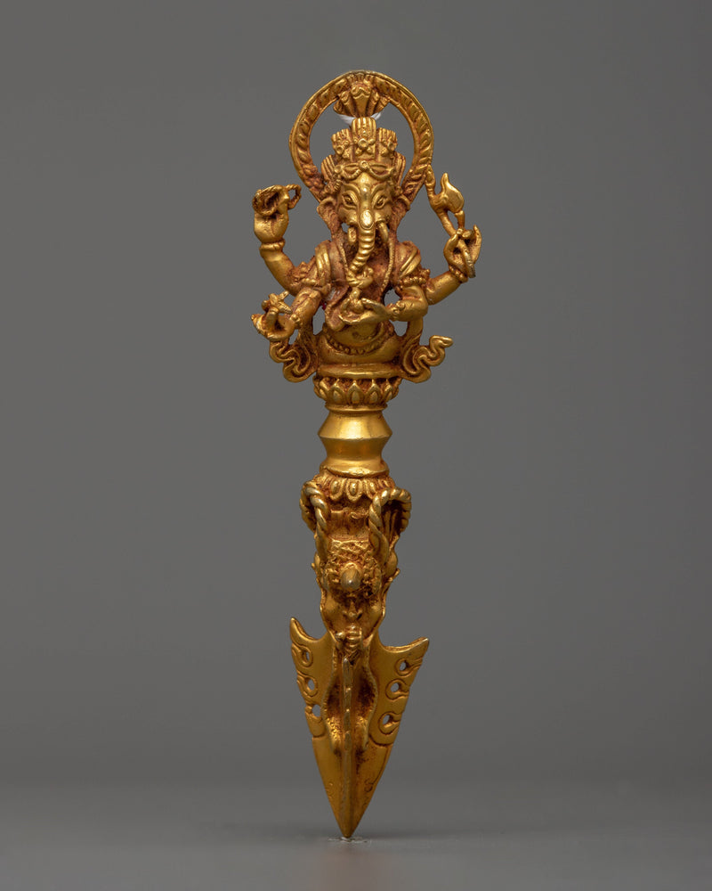 Gold Phurba Dagger |  Symbol of Spiritual Power and Ritualistic Grace