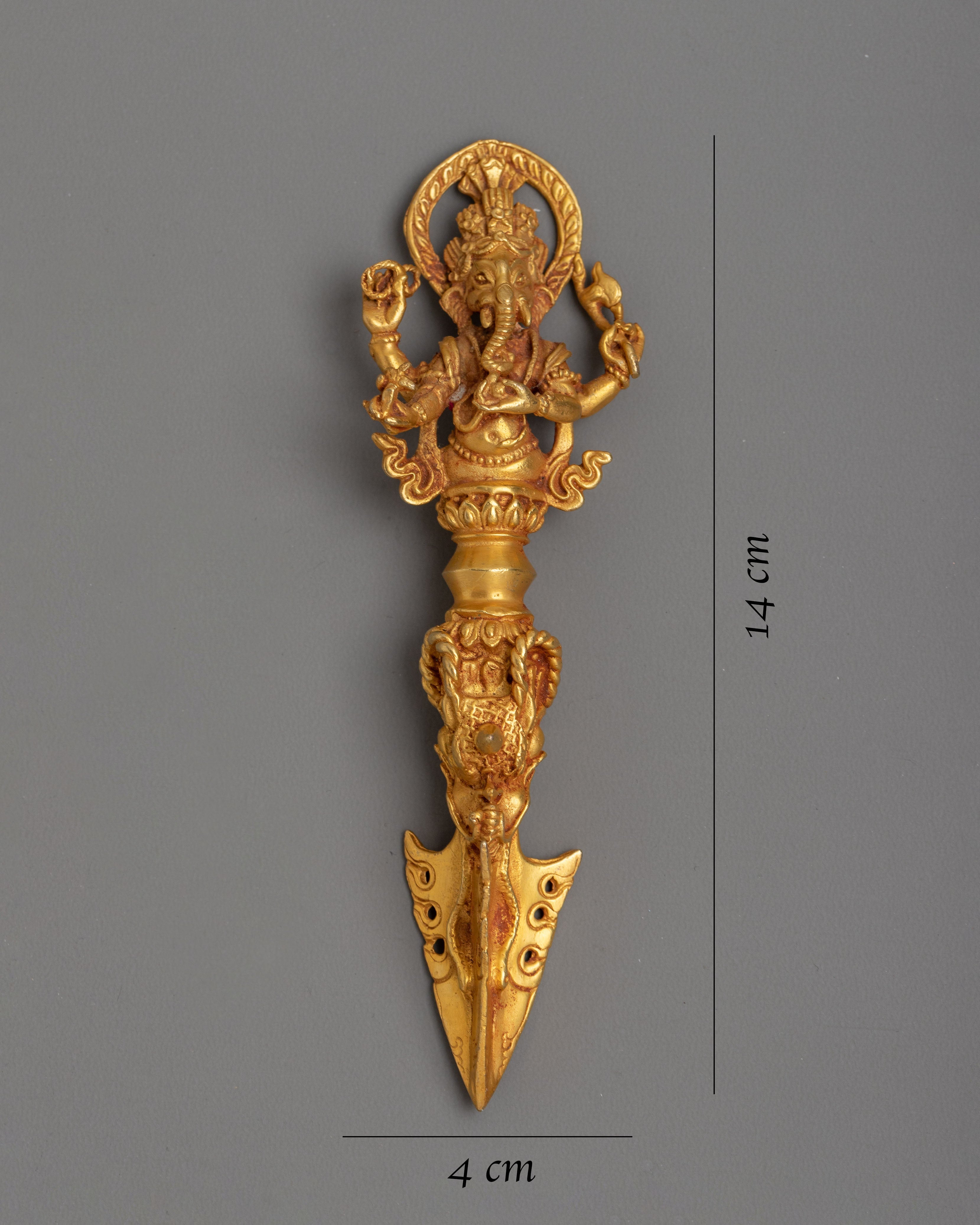 Gold Phurba Dagger |  Symbol of Spiritual Power and Ritualistic Grace