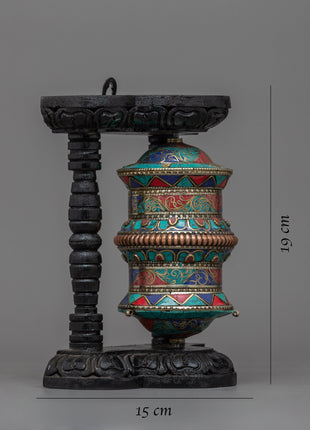 Stand Prayer Wheel | Spin for Peace and Enlightenment