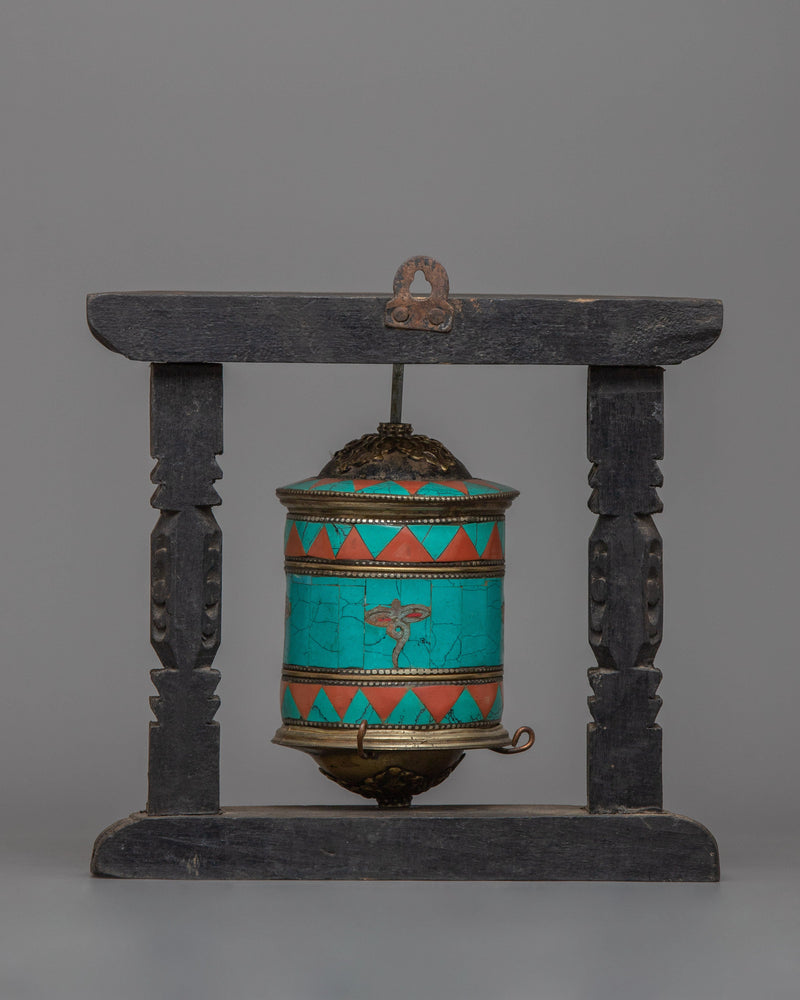 Turquoise Prayer Wheel | Infusing Tradition into Meditation