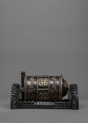 Wooden Prayer Wheel | Boho Meditation Decor