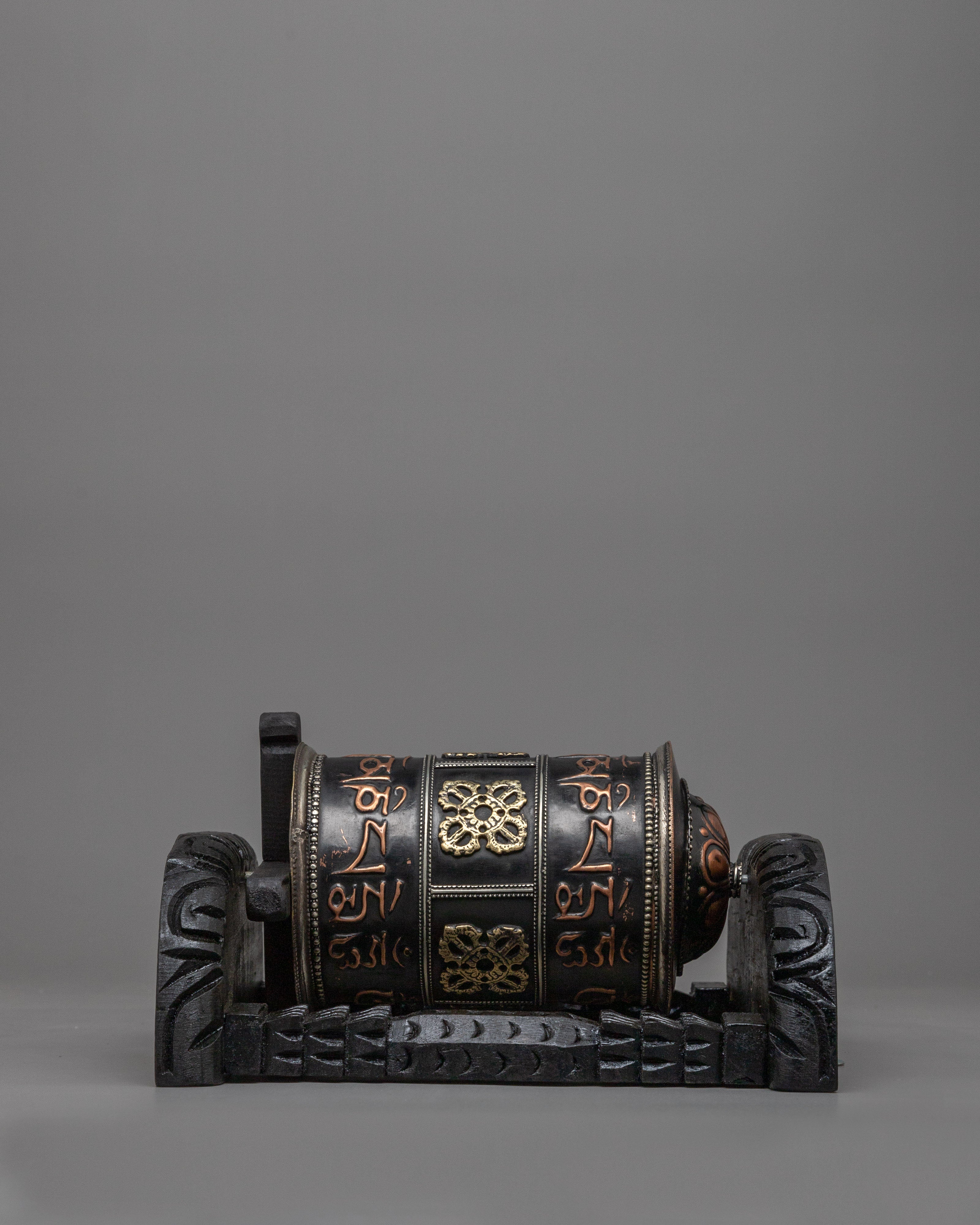 Wooden Prayer Wheel | Boho Meditation Decor