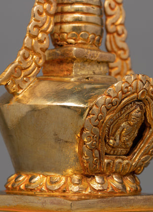 Gold-Adorned Buddha Stupa | Enhance Your Meditation